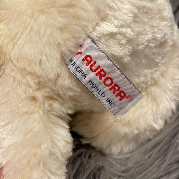 Aurora White Teddy Bear Hugging Hat Scarf Plush Stuffed Animal 14" Polar Winter - Picture 3 of 4